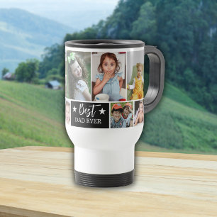 Best Dad Ever Create Your Own 10 Photo Collage Travel Mug