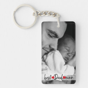 Best Dad Ever Custom 2 Photo  Keychain