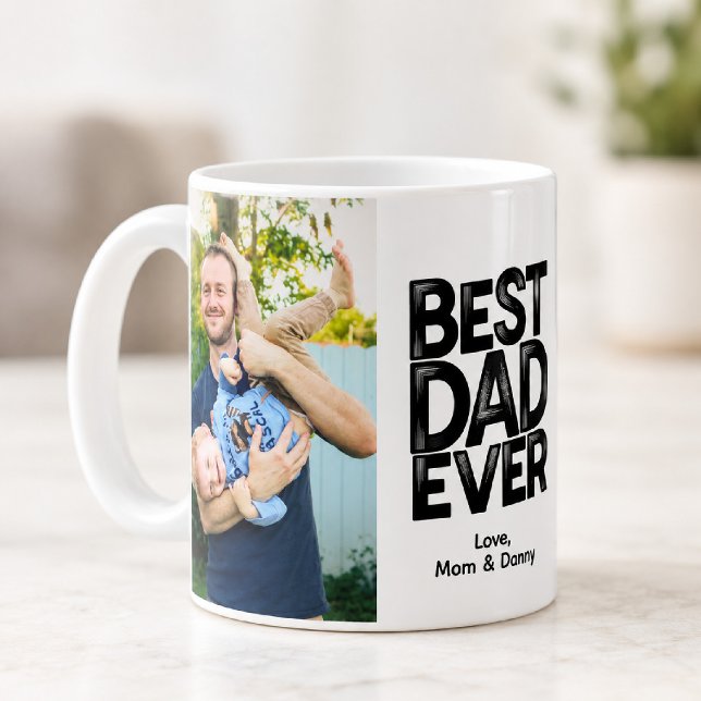 Best Dad Ever Custom 2-Sided Photo Coffee Mug (Creator Uploaded)