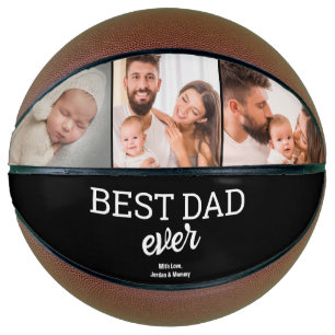 Best Dad ever Custom 3 Photos Modern personalized Basketball