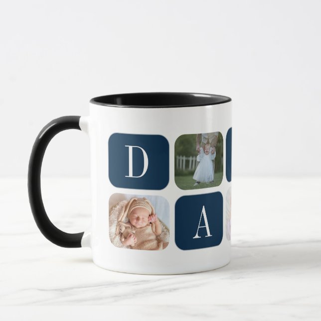 Best Dad Ever! Custom 5-Photo Collage Mug (Left)