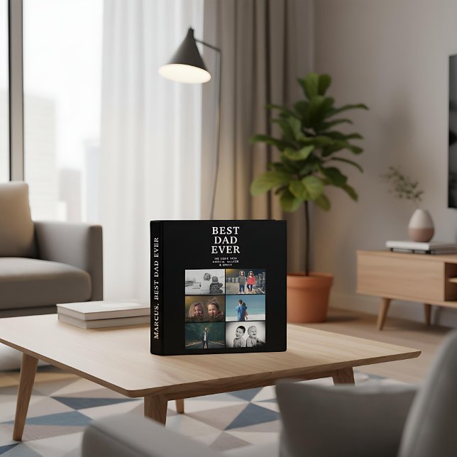 Best Dad Ever Custom 6 Photo Collage Album Binder (Creator Uploaded)