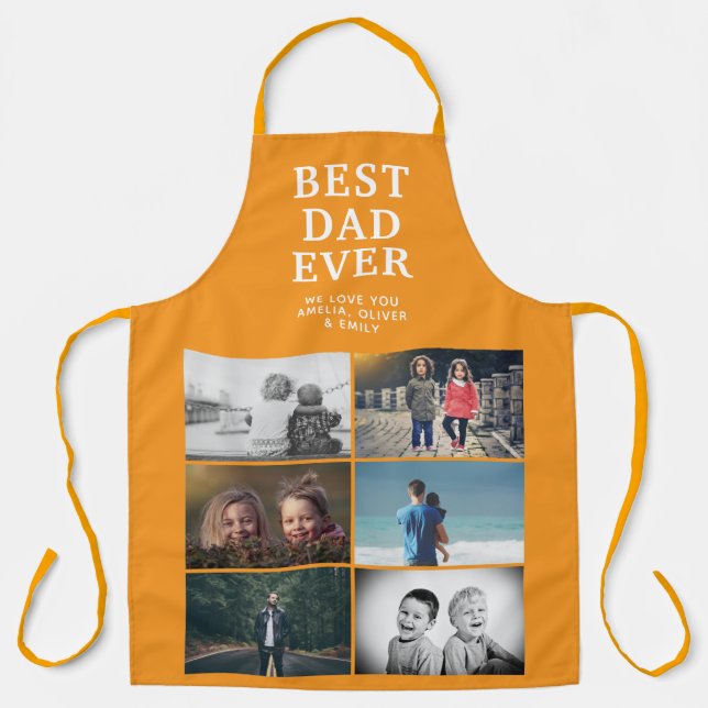 Best Dad Ever Custom 6 Photo Collage  Apron (Front)
