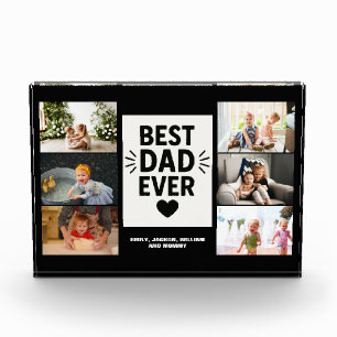 Best Dad Ever Custom 6 Photo Collage Block