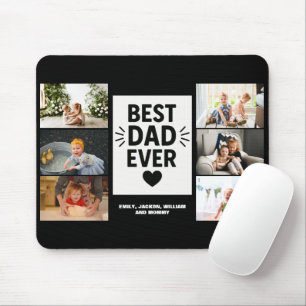 Best Dad Ever Custom 6 Photo Collage Mouse Pad
