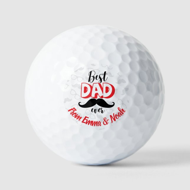 Best Dad Ever Custom Father's Day Gift Golf Balls (Front)