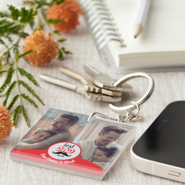 Best Dad Ever Custom Father's Day Gift Keychain (Front Right)