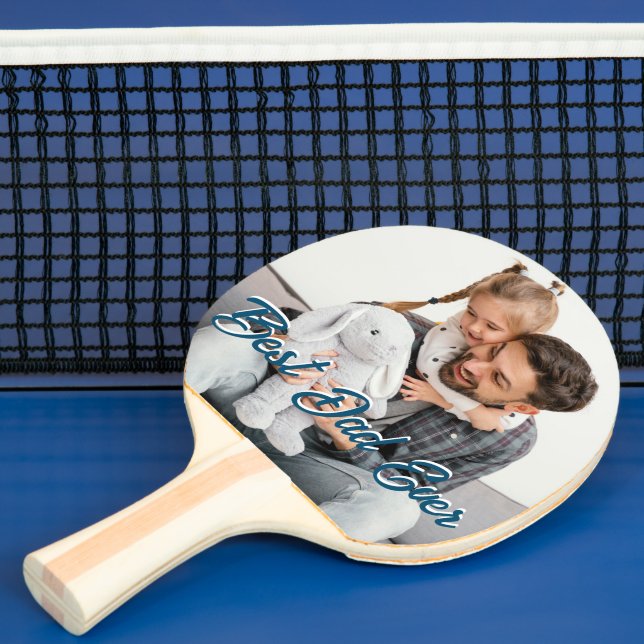 Best Dad Ever Custom Fathers Day Photo Overlay Ping Pong Paddle (Insitu)