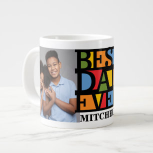 BEST DAD EVER custom name Large Coffee Mug