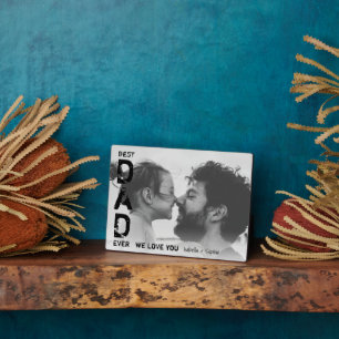 Best Dad Ever Custom Name Photo Cool Father's Day Plaque