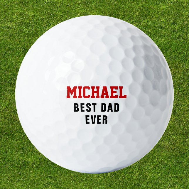 Best Dad Ever Custom Name Text Personalized Golf Balls (Creator Uploaded)