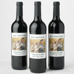 Best Dad Ever Custom Photo<br><div class="desc">Best Dad Ever customizable photo wine label. Perfect label to attach on the gifts for your Dad on Father's day,  Birthday and Happy Holiday Season. Feel free to customize it with your favourite family photo and with your own expression.</div>