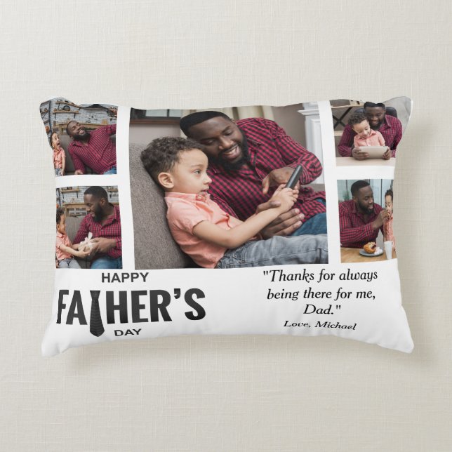 Best Dad Ever Custom Photo Accent Pillow (Front)