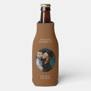 Best Dad Ever   Custom photo and text Father's day Bottle Cooler