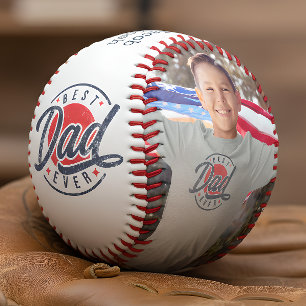 Best Dad Ever Custom Photo Baseball