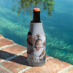 Best Dad Ever Custom Photo Beer Bottle Cooler
