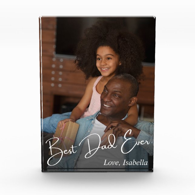 Best Dad Ever Custom Photo Block (Front)