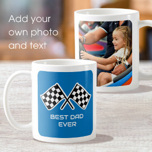 Best Dad Ever Custom Photo Car Flags Blue Coffee Mug