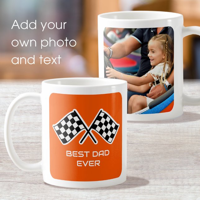 Best Dad Ever Custom Photo Car Flags Orange Coffee Mug (Creator Uploaded)