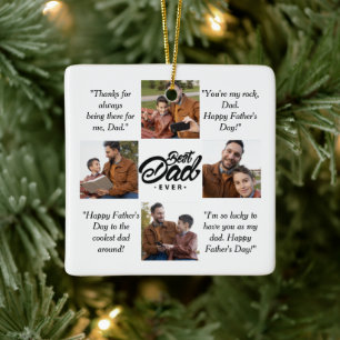 Best Dad Ever Custom Photo Ceramic Ornament