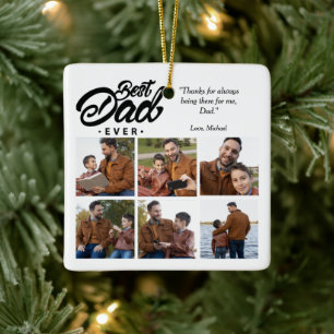 Best Dad Ever Custom Photo Ceramic Ornament