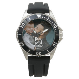 Best Dad Ever Custom Photo Father's Day Gift Name  Watch