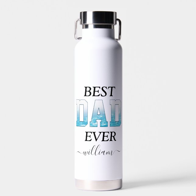 Best Dad Ever Custom Photo Father's Day  Water Bottle (Front)