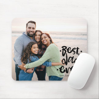 Best Dad Ever Custom Photo Gift From Family Mouse Pad