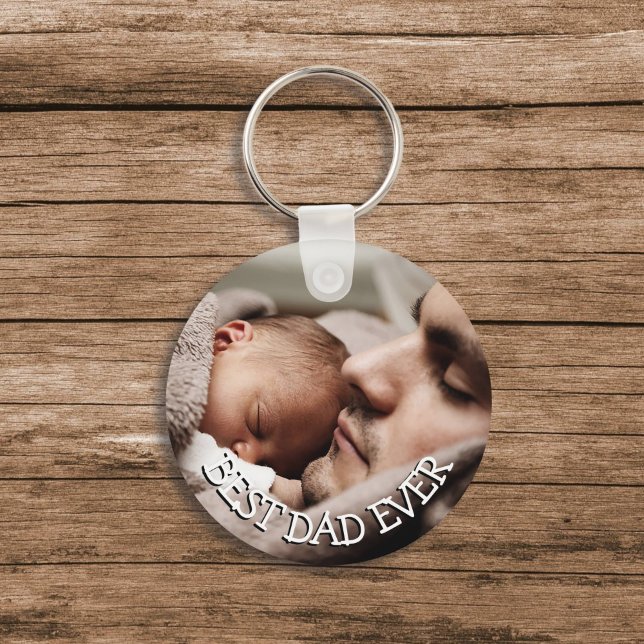Best Dad Ever Custom Photo Keychain (Creator Uploaded)