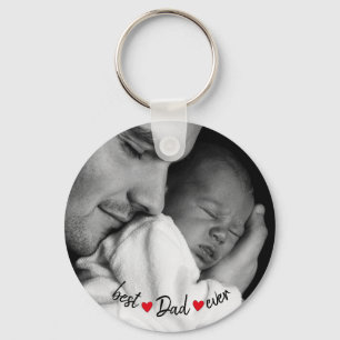 Best Dad Ever Custom Photo Keychain