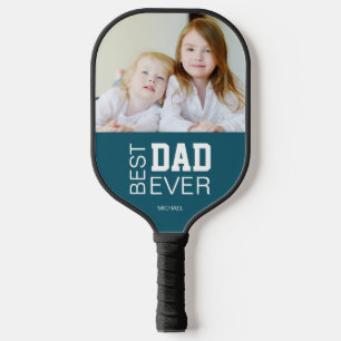 Best Dad Ever Custom Photo Name Pickleball Paddle