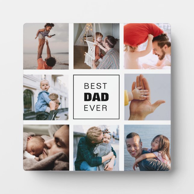 Best Dad Ever Custom Photo Personalized Collage Plaque (Front)