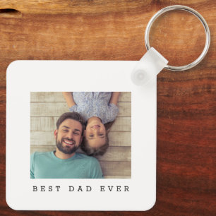 Best Dad Ever Custom Photo Personalized Keychain