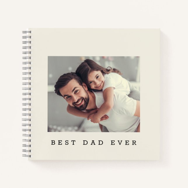 Best Dad Ever Custom Photo Personalized Notebook (Front)