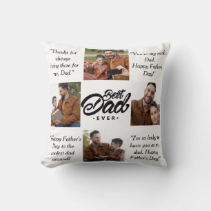 Best Dad Ever Custom Photo Throw Pillow