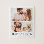 Best Dad Ever Custom Photos Father's Day Collage Jigsaw Puzzle<br><div class="desc">Celebrate Father's Day with a heartfelt gift — the Best Dad Ever Custom Photo Collage Puzzle. Personalize with your favourite family photos to create a one-of-a-kind keepsake that Dad will love putting together. A thoughtful,  interactive gift for dads,  grandpas,  and father figures.</div>