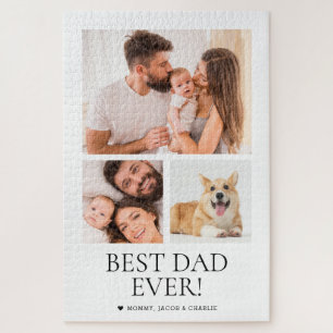 Best Dad Ever Custom Photos Father's Day Collage Jigsaw Puzzle