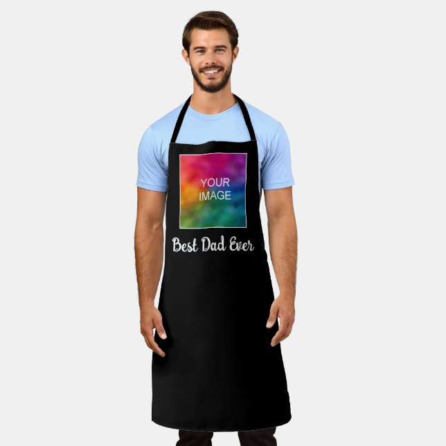 Best Dad Ever Custom Text Image Colour Template Apron (Worn)