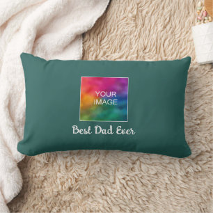 Best Dad Ever Custom Typography Script Template Lumbar Pillow
