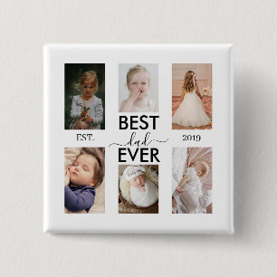 Best Dad Ever Customizable year and images 2 Inch Square Button