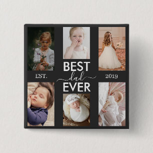 Best Dad Ever Customizable year and images 2 Inch Square Button
