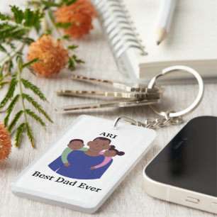 Best Dad Ever Customize  Keychain
