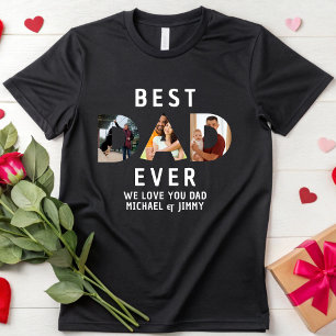 Best Dad Ever Customized Daddy Photo Father's Day T-Shirt