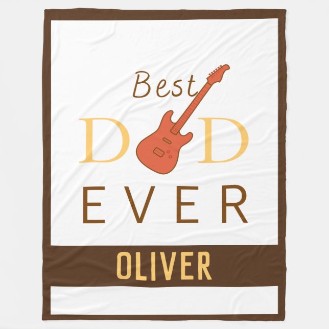 Best Dad Ever Cute Cool Modern Trendy Father's Day Fleece Blanket (Front)