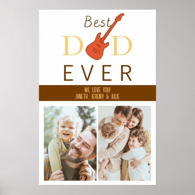 Best Dad Ever Cute Cool Modern Trendy Fathers Day Poster (Front)