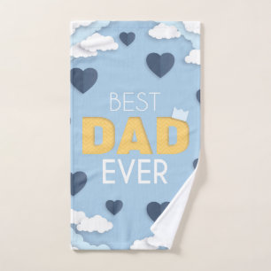 Best Dad Ever Cute Father's Day  Hand Towel