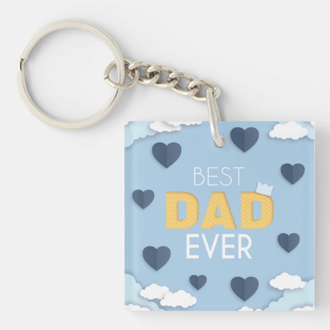 Best Dad Ever Cute Father's Day   Keychain (Front)