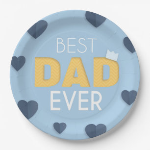 Best Dad Ever Cute Father's Day Paper Plate