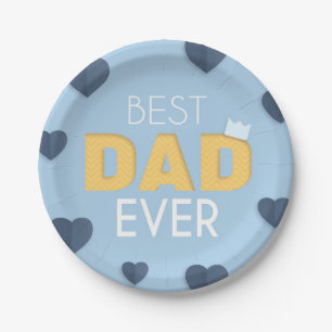 Best Dad Ever Cute Father's Day Paper Plate