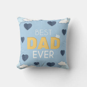 Best Dad Ever Cute Father's Day  Poster Throw Pillow